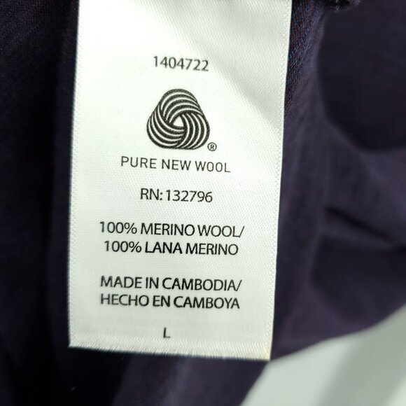 Seg'ments 100% Merino Wool Crew Neck Long Sleeve Base Layer Top L Purple - Picture 13 of 14